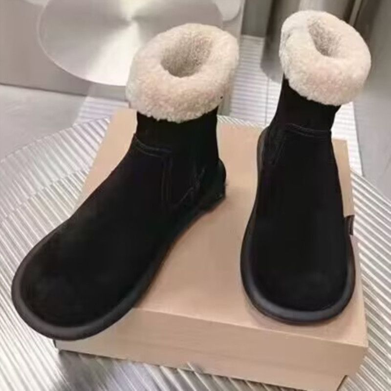 Isolierte, mit Baumwolle gefütterte Schuhe mit flacher Sohle_voghion.com