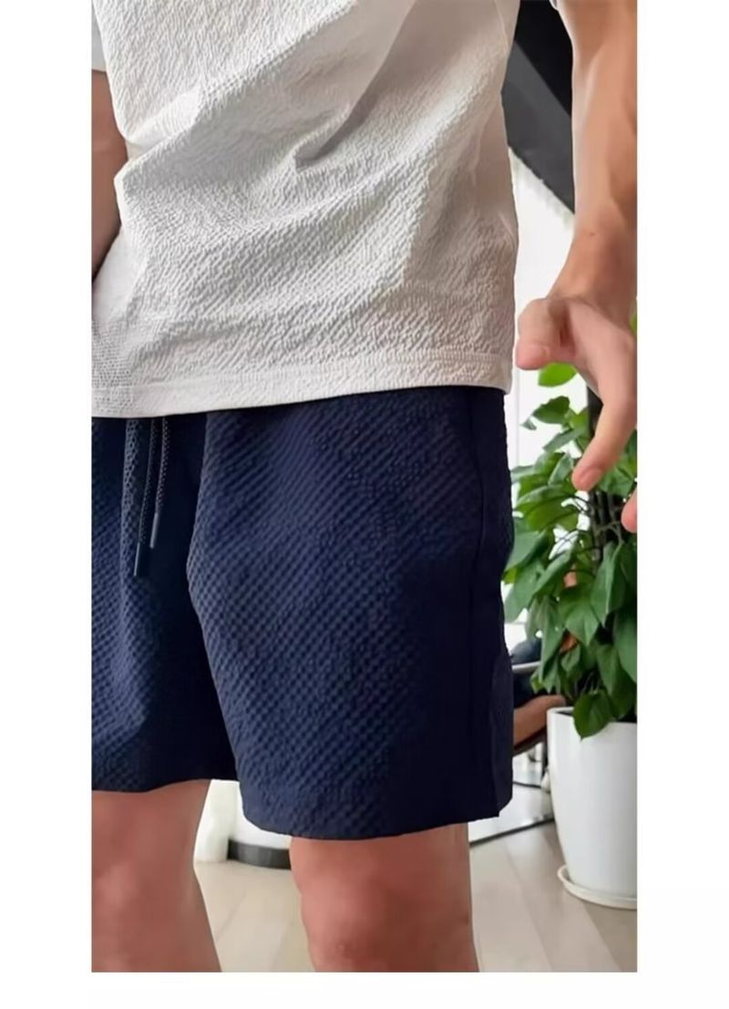 Herenkleding Casual Shorts Dunne Losse Sportbroek Effen Kleur Vijfpuntsbroek_voghion.com