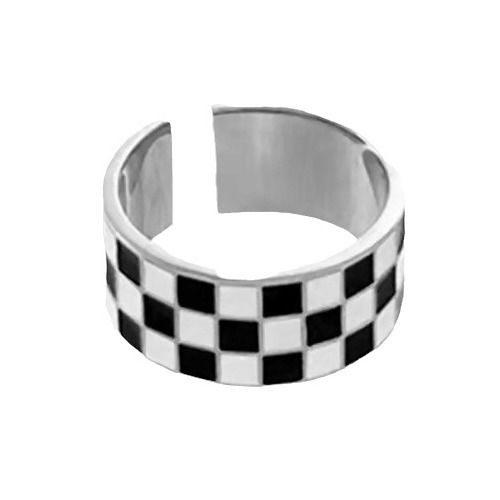 Anelli per il mignolo geometrici alla moda, in resina nera, stile unisex, combinazione creativa_voghion.com