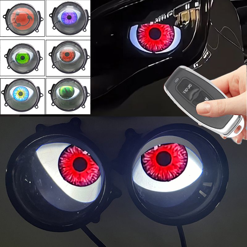 Luci diurne per auto, fari a LED Devil Eye da 3 pollici con telecomando, accessori per conversione retrofit Volta 12V K_voghion.com