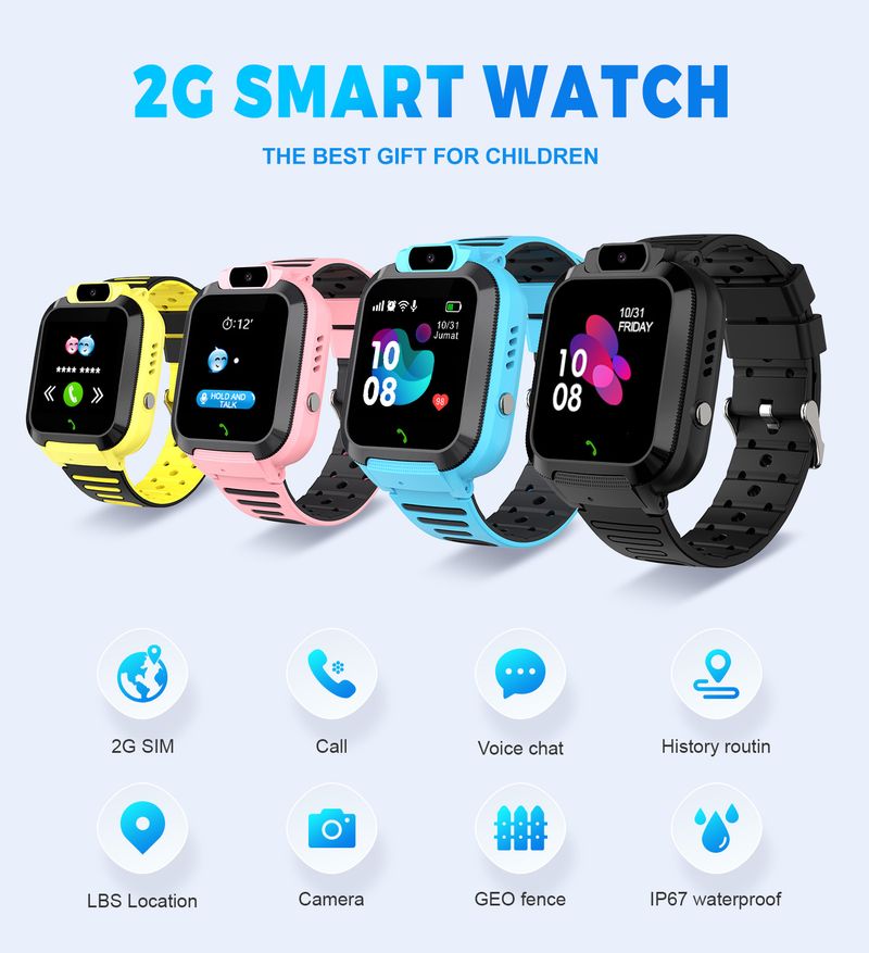 Gift Boys And Girls Waterproof Student Phone Multi-Language 2G Children's Smart Watch_voghion.com