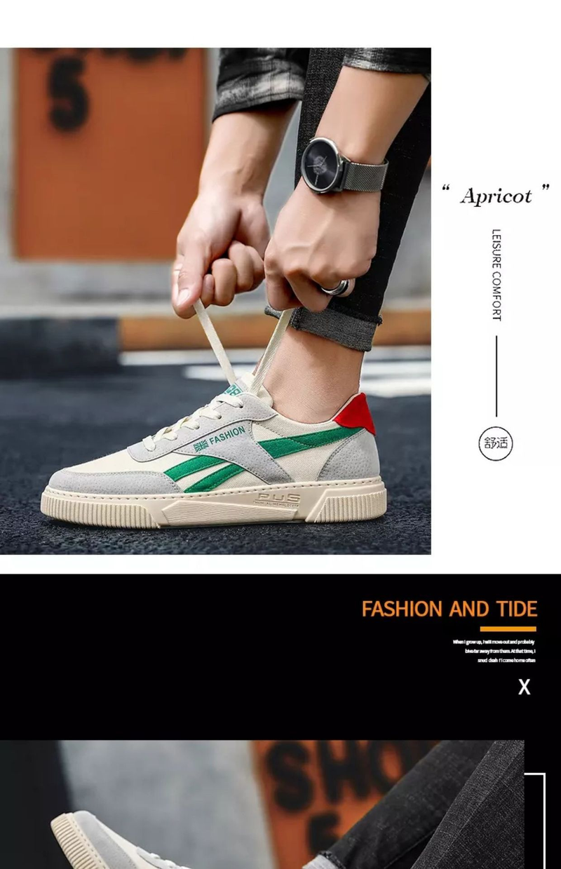 Jarní 2024 Nové sportovní trendy všestranné ležérní prkno boty, elegantní plátěné pánské boty_voghion.com