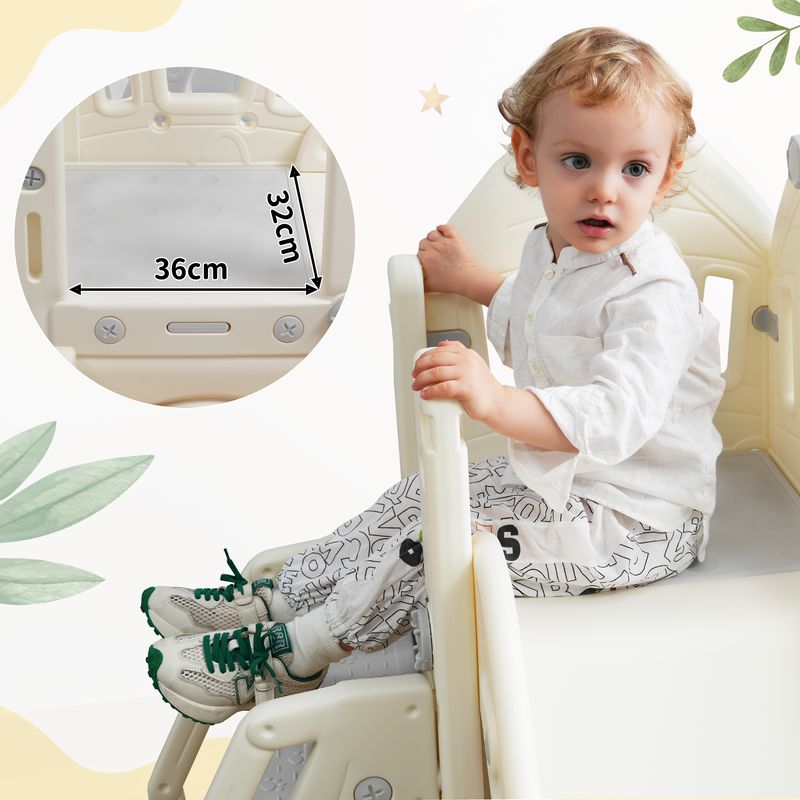 Ensemble de toboggan 5 en 1 pour enfants avec balançoire, escalade, rangement et cadre de basket-ball, toboggan intérieur et balançoire combinés pour enfants_voghion.com