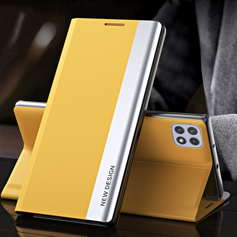 Luksusa ādas atlokamais futrālis Samsung Galaxy A03s A10 A13 A14 A24 A22 A30S A32 A42 A51 A52 A53 A54 A71 A72 A73 A81 M14 M23 M33 M53 statīva tālruņa vāciņš_voghion.com