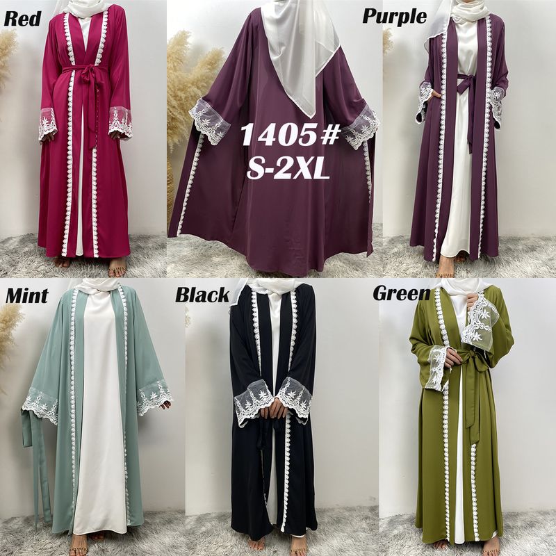 Nueva Abaya musulmana de encaje de Dubái, vestido islámico Nida, moda con bolsillo, túnica larga informal para mujer, ropa turca Eid, caftán marroquí_voghion.com