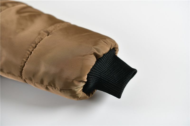 Abrigo grueso de invierno para niño: Chaqueta larga con capucha desmontable y cremallera (100-140 cm, negro/azul marino/caqui/bronce)_voghion.com