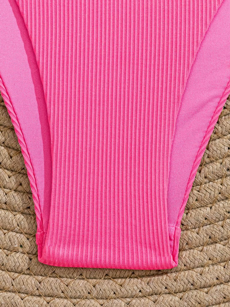 Costume da bagno da donna a vita alta, in tessuto morbido con motivo a croce a righe verticali, per spiaggia, vacanze, piscina e feste_voghion.com