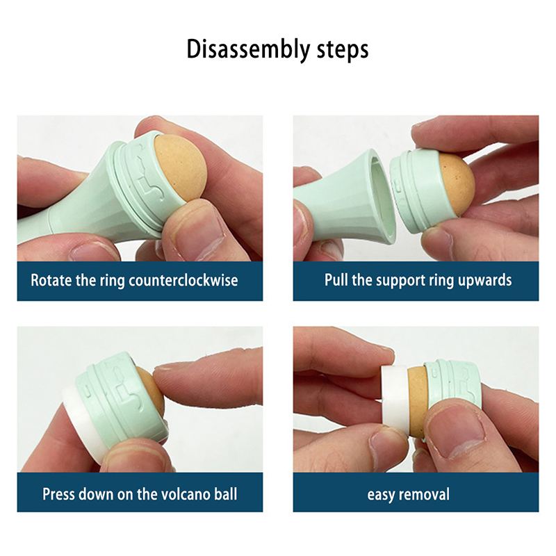 Viso 1 pz Rullo assorbente Pietra vulcanica Assorbitore Lavabile Olio per il viso Rimozione Cura della pelle Trucco_voghion.com