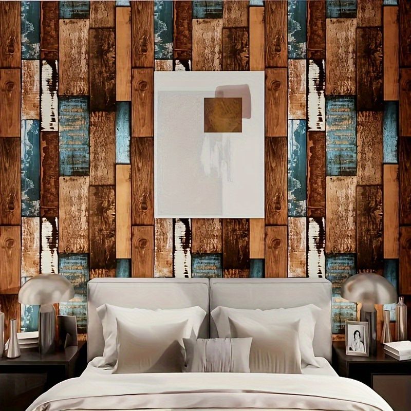 Wood Grain Industrial Style Self-Adhesive Stickers For Old Renovation, Concealing Ugly Parts, Transforming_voghion.com