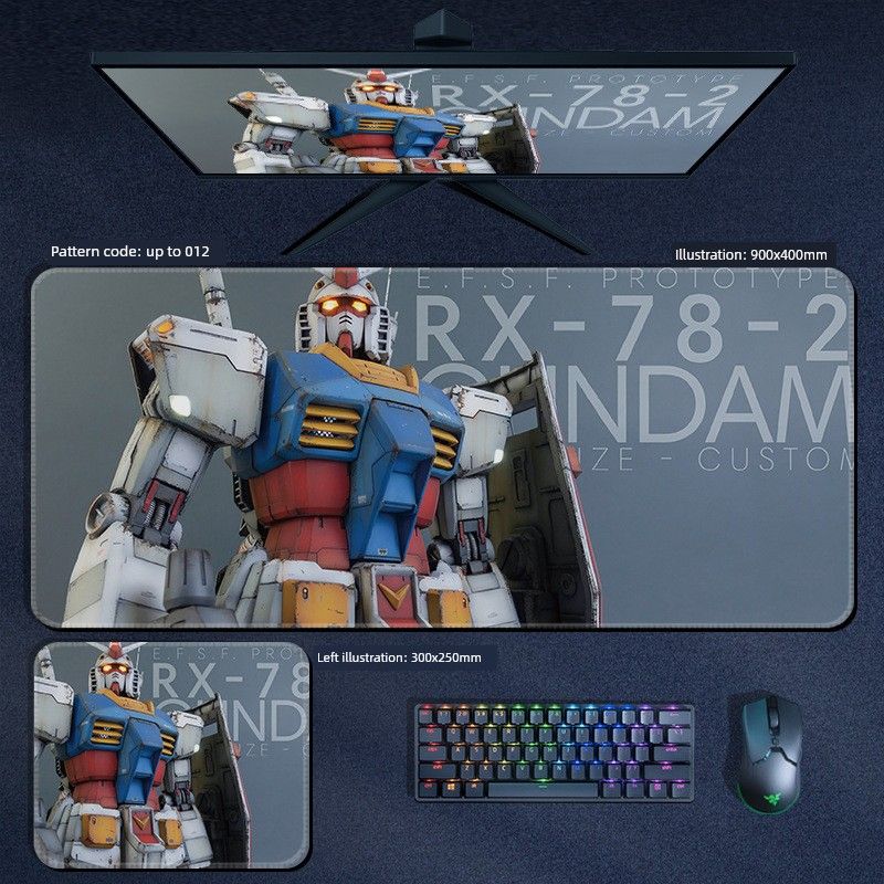 Mouse Men's Oversized E-Sports Games Anime Mobile Suit Am Lock Edge Table Mat Keyboard Pad_voghion.com