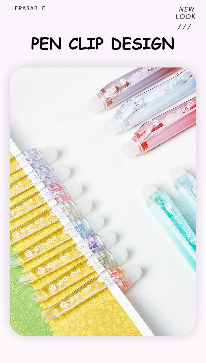 36 Colors Erasable Gel Pens, 0.7mm Fine Tip, Quick-Dry Ink, Smooth Writing For School, Office & Art Projects (Set Of 36 Vibrant Colors)_voghion.com