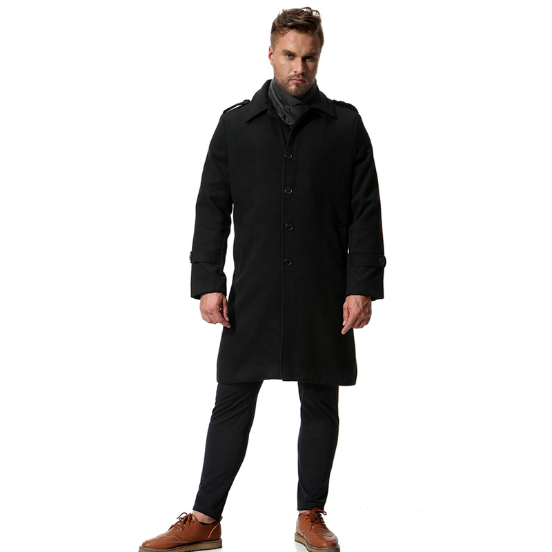 Vyriški drabužiai Madingas tvido paltas Tvido paltas, paltas vidutinio ilgio lietpaltis vyrams_voghion.com