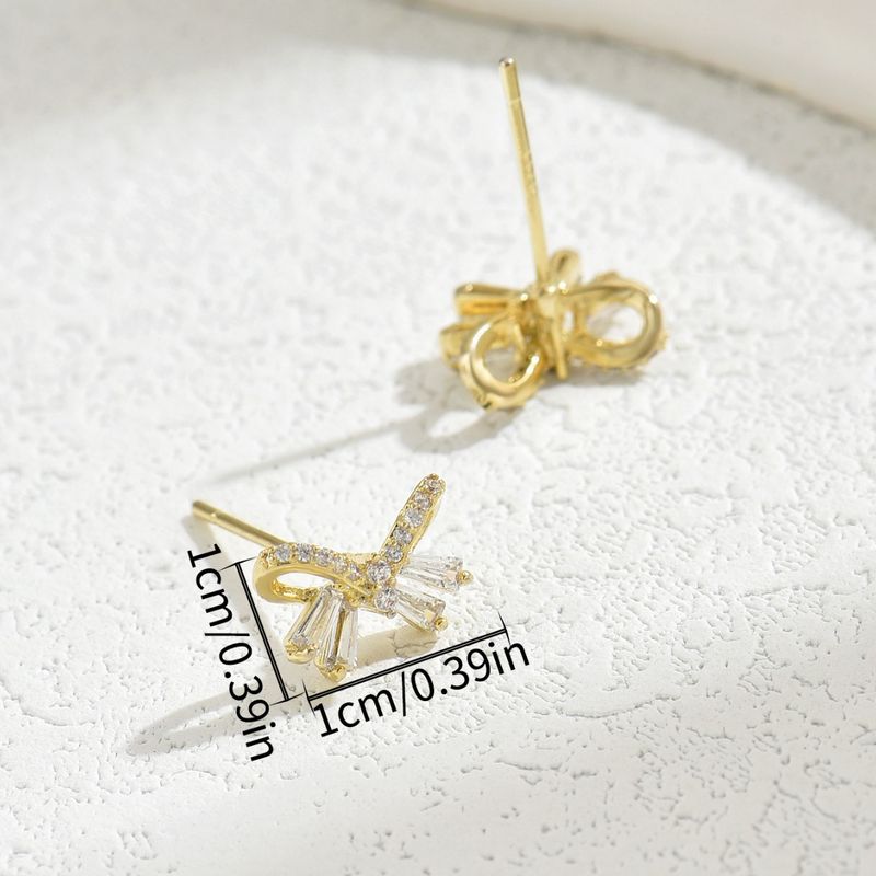 Ina Forest Sweet mit einfachem und personalisiertem eingelegtem Zirkon, einzigartigem Schmetterlingsknoten-Design, koreanischer Ausgabe, vielseitig_voghion.com