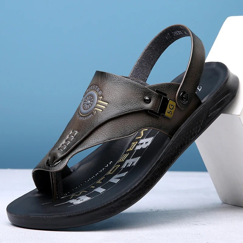 Lässige Flip-Flops für Herren, rutschfeste Sommersandalen für den Außenbereich mit doppeltem Verwendungszweck, Hausschuhe aus ultrafeinem Sperrholz, Sandalen und Sandalen für Herren_voghion.com