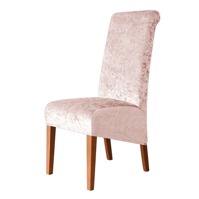Premium Elastic Velvet Chair Cover - Gold Diamond Pattern For High Back Dining Chairs (Luxury Home & Hotel Use)_voghion.com