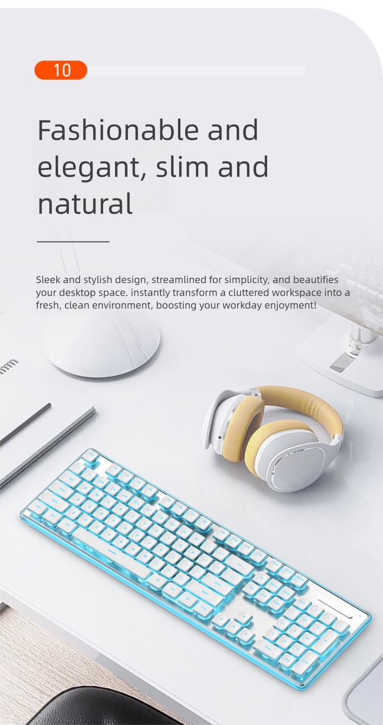 Wired Mechanical Feel Keyboard Waterproof Silent Ultra-thin Gaming E-sports Office Typing Desktop Laptop_voghion.com