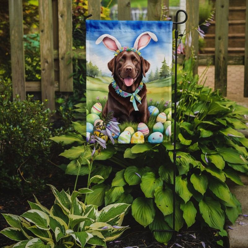 Flag Garden Flowe Artwork Easter Flag Chocolate Hunt Yard Labrador Retriever Mailbox Patio Flag Drative Banner Egg Yard Outside_voghion.com