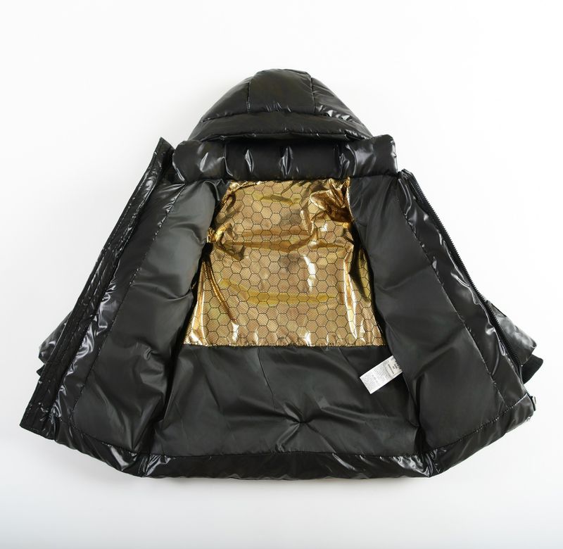 Cappotto con cappuccio in cotone nero e oro per bambini e bambine, nuovo cappotto invernale per bambini di taglia media e grande, spesso e lavabile_voghion.com