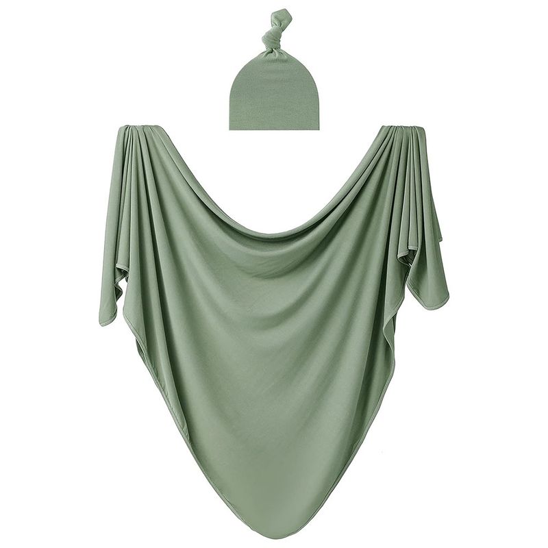 Lot de 2 écharpes de couleur unie pour bébé, chapeau à tirer, ensemble de 2 pièces, grande taille, écharpe pour nouveau-né, chapeau fœtal, accessoire de photographie, couverture d'emballage_voghion.com