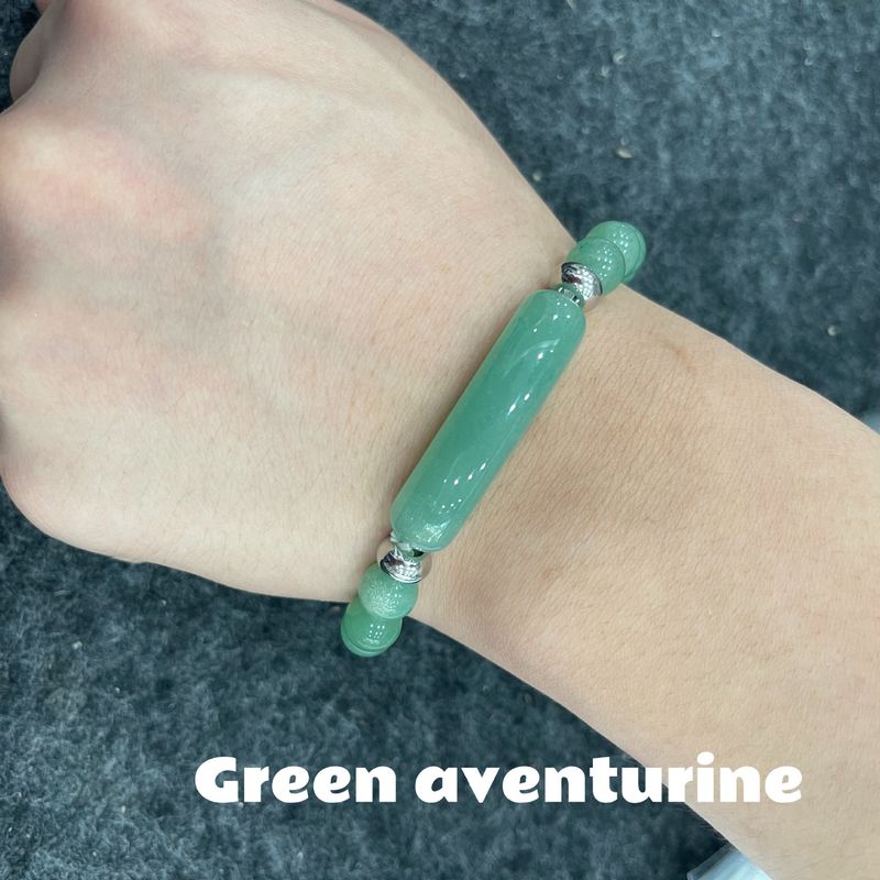 Bracciale con perline rotonde in pietra naturale da uomo, con marchio Bridge, elastico, in agata e cristallo, per yoga, braccialetto energetico in pietra naturale_voghion.com