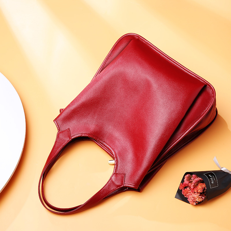 Hoofdlaag Koeienhuid Dames Handtassen Mode Handtassen Echt Leer Dames Enkele Schouder Crossbody Tas_voghion.com
