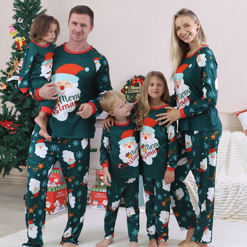 Conjunto de pijama natalino aconchegante para a família - Roupas de dormir combinando para pais e filhos - Roupa de casa macia em poliéster (Várias cores e tamanhos)_voghion.com