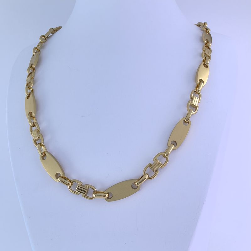 Men's Jewelry Handmade Chain Fashionable And Atmospheric Necklace Emperor Chain Smooth Stainless Steel Return Flat Link Chain Set_voghion.com