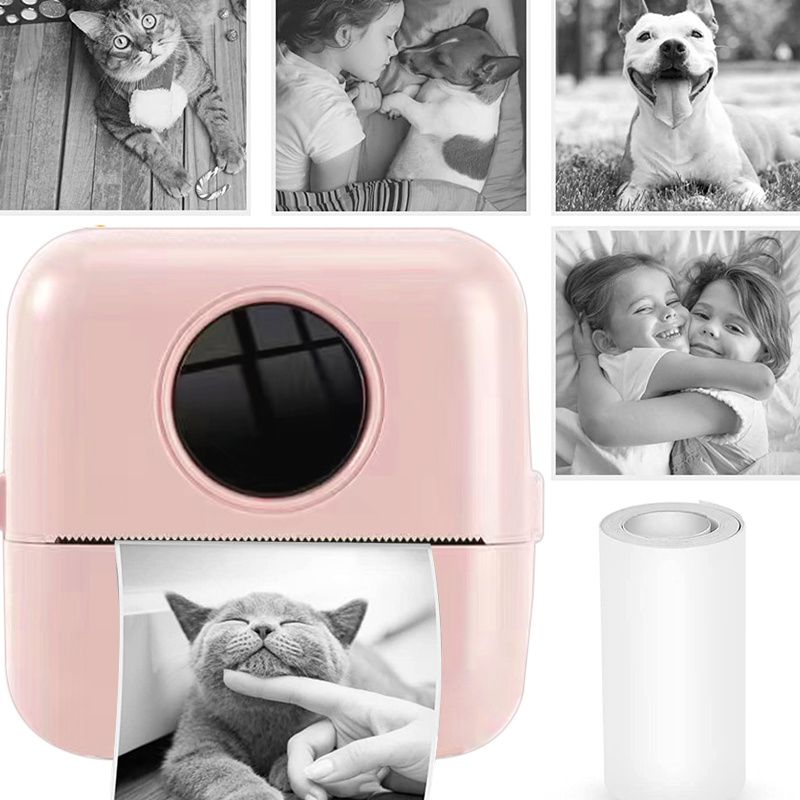 Mini kieszonkowa drukarka Bezprzewodowa drukarka termiczna BT, Mini drukarka fotograficzna z 11 rolkami na prezent Notatki do nauki Praca Zdjęcie Zdjęcie Memo_voghion.com