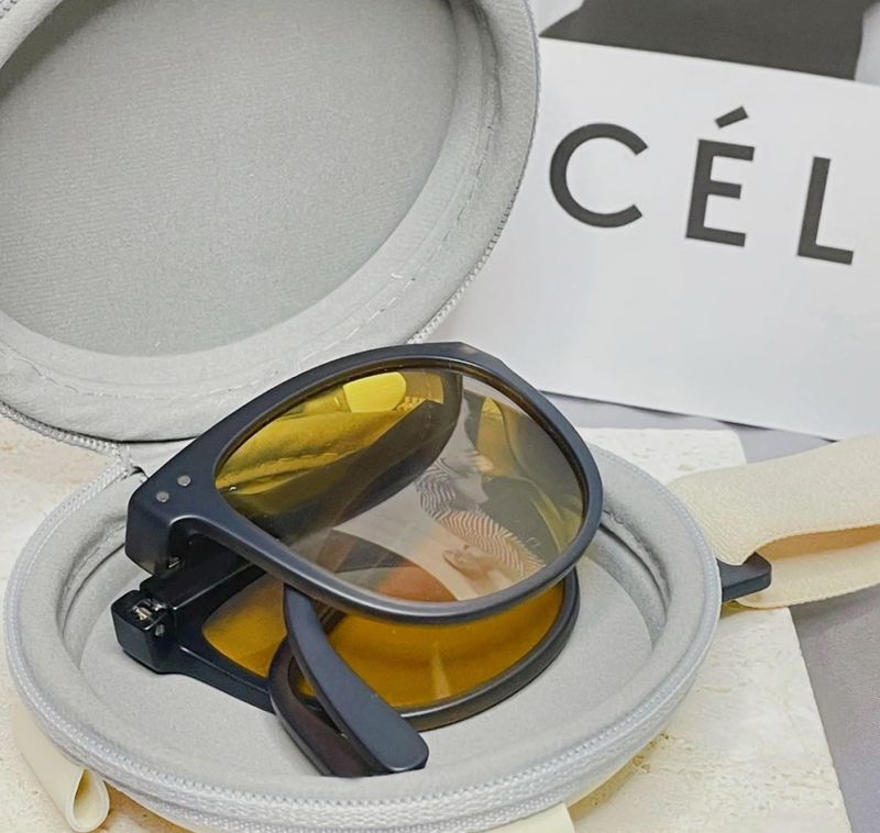 Lunettes de soleil carrées pour femmes et hommes, filet rouge, ombre sauvage, UV400, lunettes de soleil pliantes_voghion.com