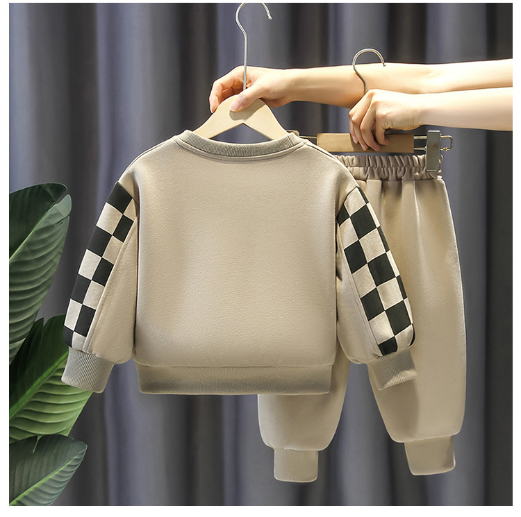 Kinderkleidung, hübsches 2023 neues lässiges, locker sitzendes, modisches Frühlings-Herbst-Trendset für Jungen, zweiteiliges Set_voghion.com