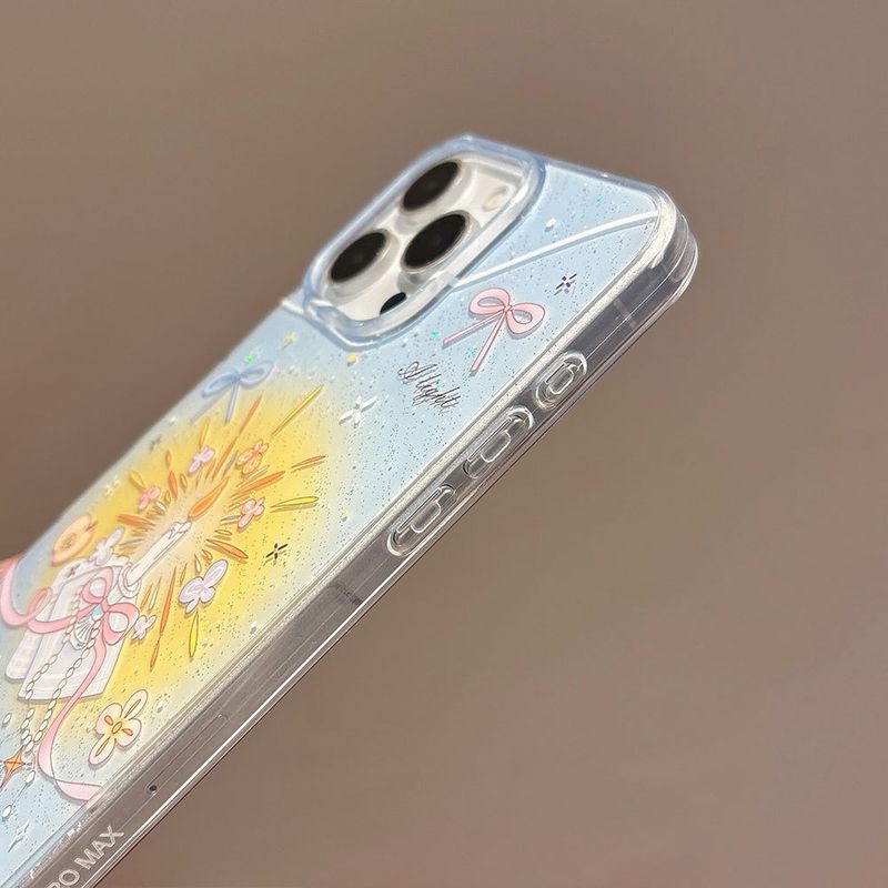 Custodia per telefono con fiocco a forma di nuvola con glitter, compatibile con iPhone 16PM, protezione per iPhone 17 Pro_voghion.com