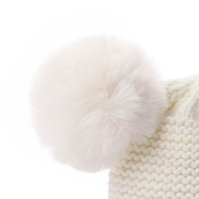 Vêtements pour bébé en laine monochrome, ensemble chaud pour enfants, chapeau, écharpe et gants, trois pièces_voghion.com