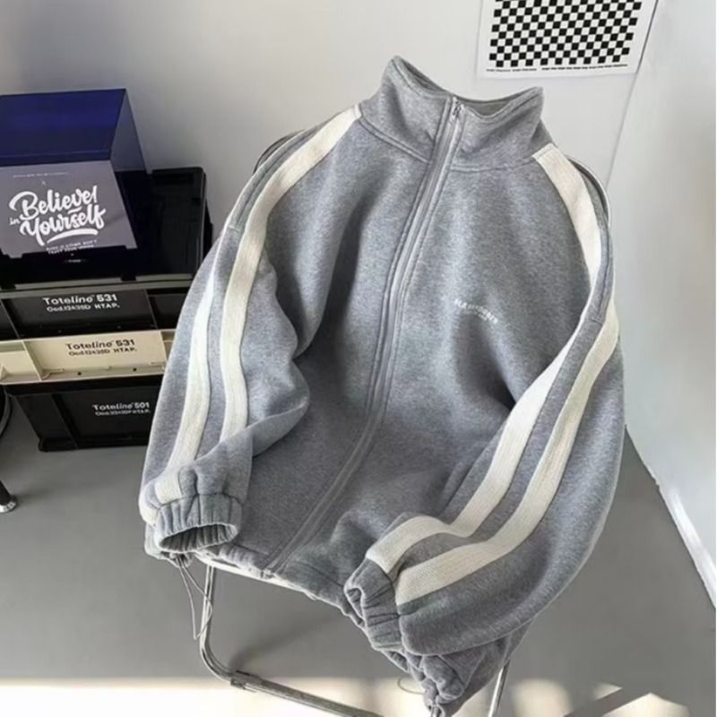 Styl Hong Kong, luźny, modny garnitur uliczny, sweter, długie spodnie, swobodny, sportowy, dwuczęściowy garnitur dla mężczyzn_voghion.com