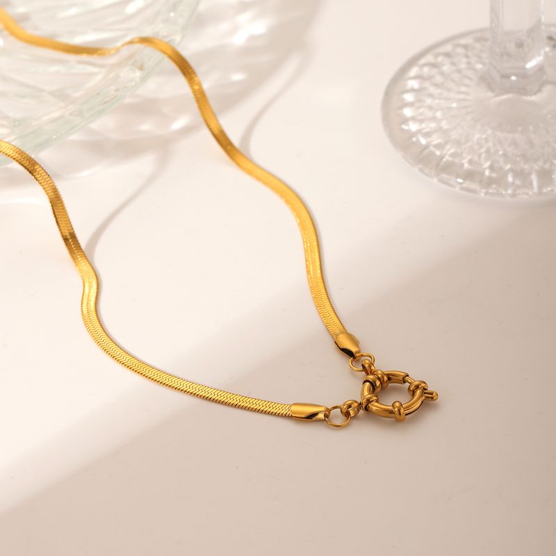 Dikke cirkelvormige hangerketting voor dames, roestvrijstalen vergulde kettingen, mode-sieradenaccessoires_voghion.com