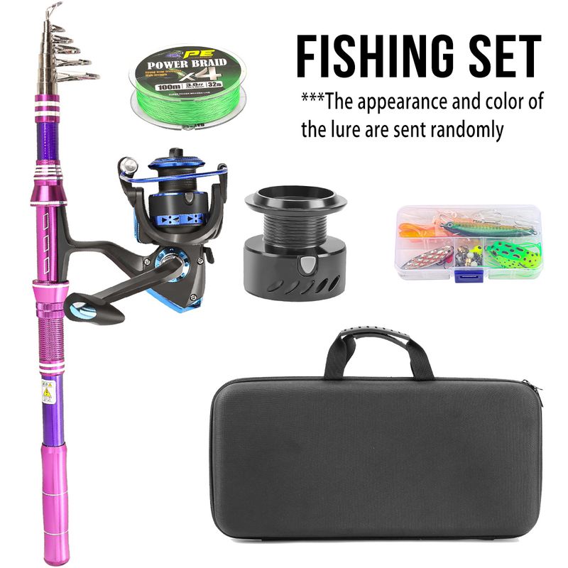 Direkt Angelausrüstung Set Kohlefaser Köder Teleskop Reise Tragbare Casting Sea Rod Spinning Reel_voghion.com