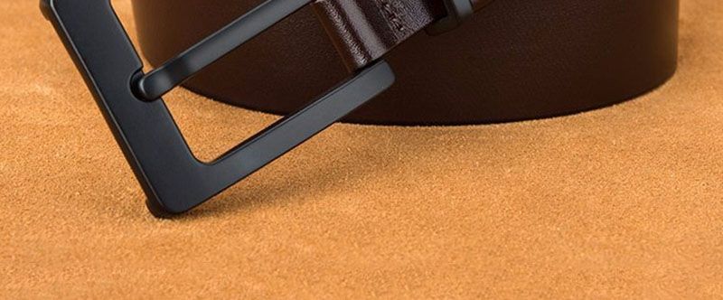 VARME menns toppkvalitets nye design massivt kuskinn menn ku ekte skinn kuskinn svart nålespenne metallbelter jeans_voghion.com