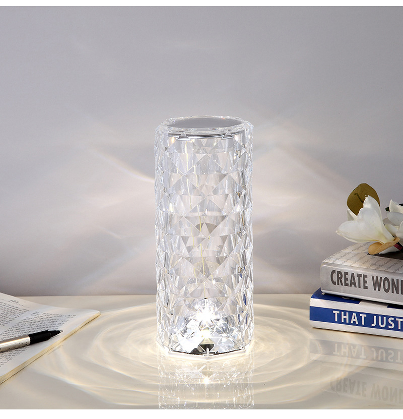 LED 16 Farben Kristall Tisch Lampe Rose Licht Romantische Diamant Atmosphäre Licht Touch Einstellbare Nacht Licht Für Schlafzimmer Dekorieren_voghion.com