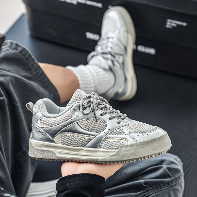 Design Sense: Nischenbrot mit dicker Sohle für Männer, Frühjahr 2025, neue vielseitige, schicke Mesh-Panel-Schuhe, deutsche Trainingsschuhe_voghion.com