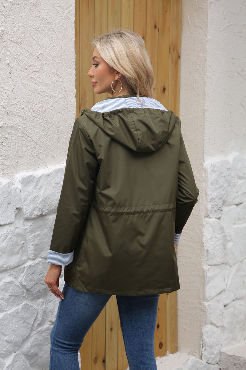 Neuer Trenchcoat mit abnehmbarem Hut für Damen; Damenmantel in Übergröße; Regenmantel für Damen_voghion.com