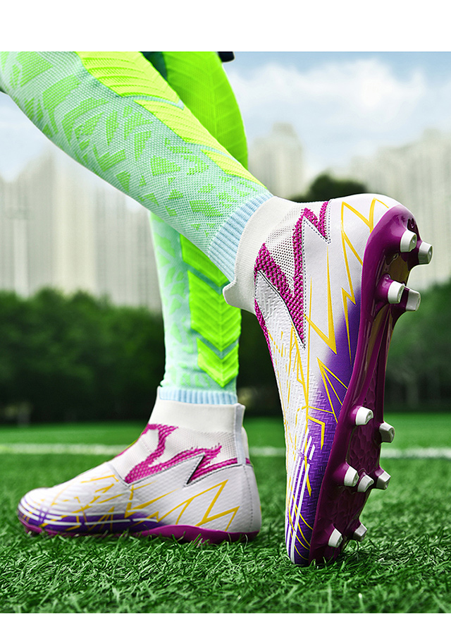 Herrenschuhe Sport für Fußballschuhe mit elastischen Netzstrümpfen Original Profi-Fußballschuhe für Herren_voghion.com