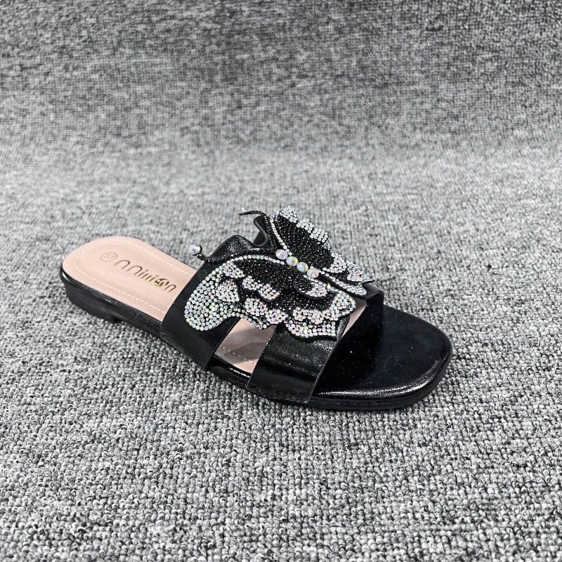 Chaussons pour femmes, ballerines pour femmes, chaussures plates, surface diamantée, extérieur, sans lacet, mode, pantoufles pour femmes Huidong, usine_voghion.com
