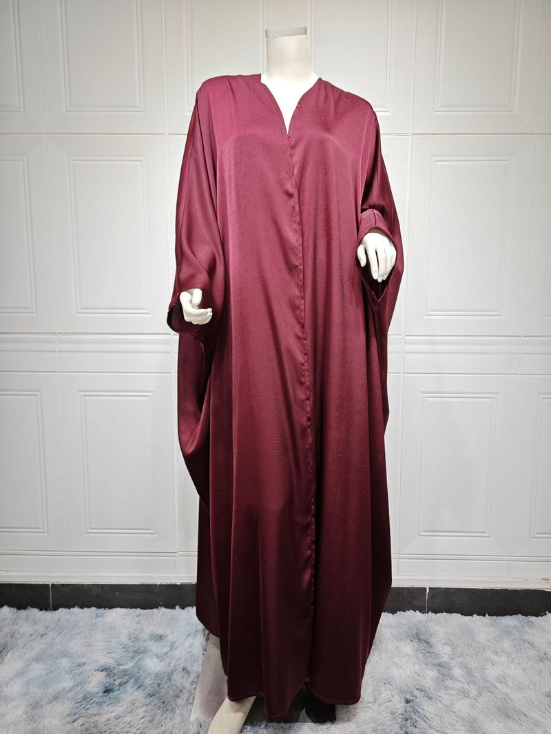 Damenbekleidung Abaya Muslim Bescheidener Mantel Mode Weich Geschmiedet Fledermausärmel Robe Damenbekleidung_voghion.com