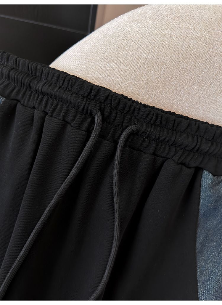 Dameklær for tykke jenter, aldersreduksjon og slanking, snøring i midjen, trykk i denim_voghion.com