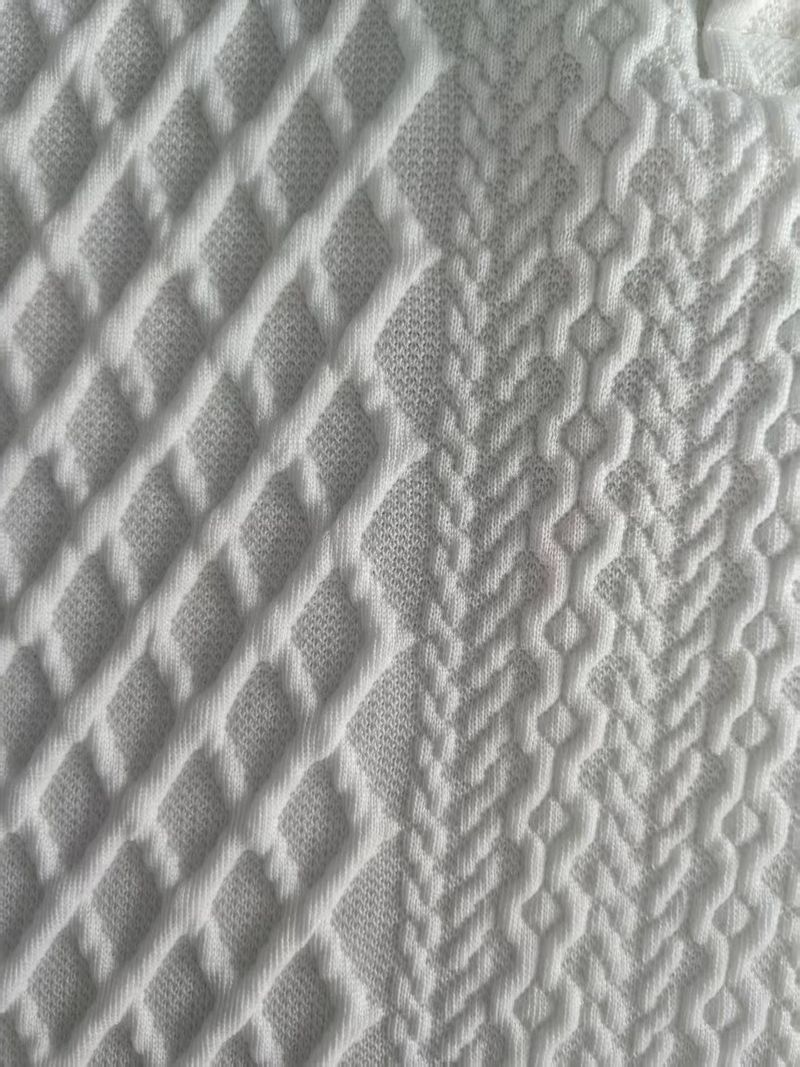 Herrenhemd mit strukturiertem Jacquard-Reißverschluss – Slim Fit, Stehkragen mit geometrischem Muster, weißes lässiges Langarmoberteil_voghion.com