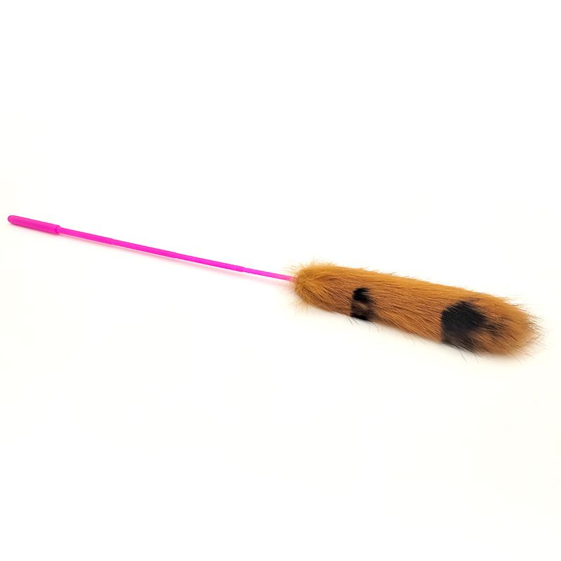 Rabbit Fur Wand Rod Toy Pet Powerful Attractor Fairy Cat Teaser Supplies_voghion.com