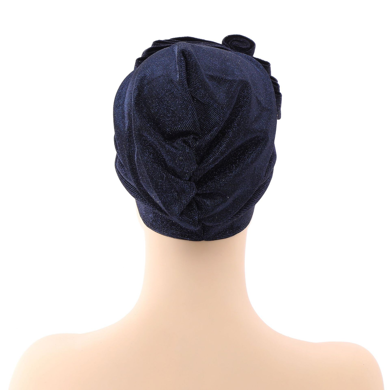 Kręcone kwiaty, wielokolorowy jasny jedwabny turban w proszku Kapelusz muzułmański_voghion.com