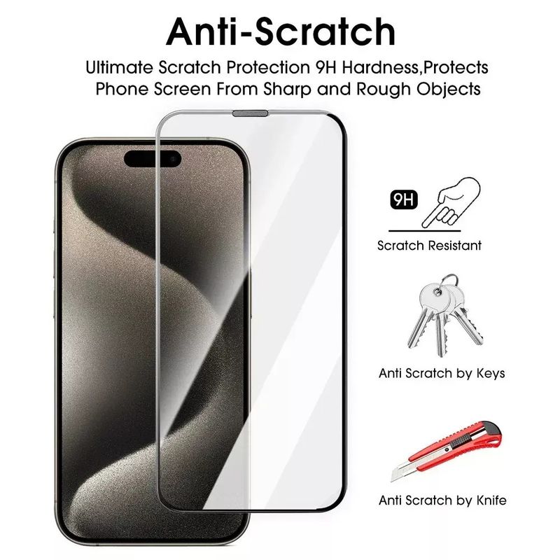 Instant Dust-Free Application Compatible With Iphone Phone Screen Protector 17/14/13 Tempered Glass IPhone 15_voghion.com