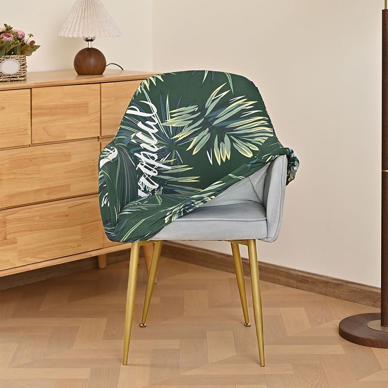 Arc Shaped Printed Milky Silky Stretch Chair Cover Four Seasons Universal Dining Table Arc Chair Cover_voghion.com