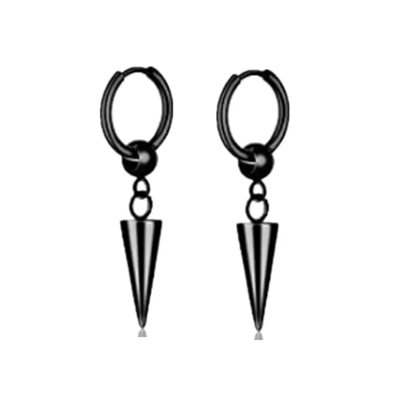 Acciaio chirurgico garofano nero da uomo e da donna, piccoli gioielli retrò hip hop, accessori, orecchini, all'ingrosso_voghion.com