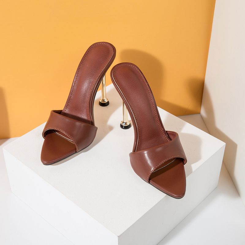 New Pointy Electroplated High Heel Sandals_voghion.com